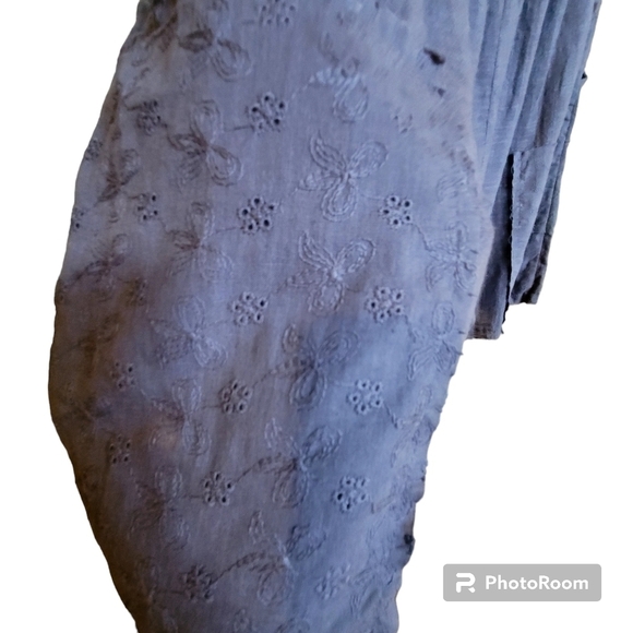 Gigio 100% Cotton 2XL Blue Embroidered Frayed Raw Hem Short Pockets - Picture 3 of 5